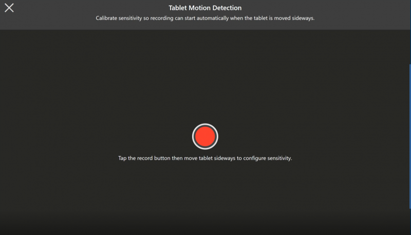 tablet motion detection